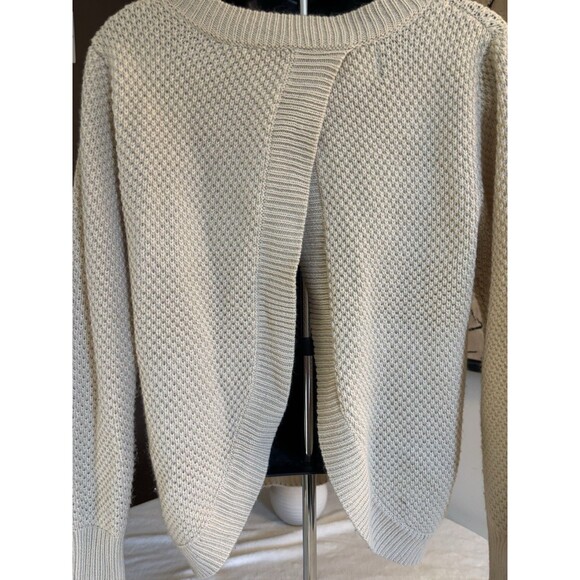 Mia Maddison Sweater - Beige Jeweled Neckline Open Back. Small/Petite - Picture 9 of 9